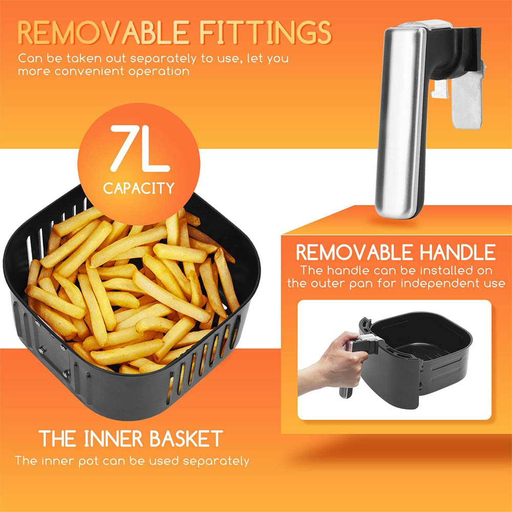 Friggitrice ad Aria Smart Cube 7 in 1 1900W AIGOSTAR - Cestello da 7 Lt
