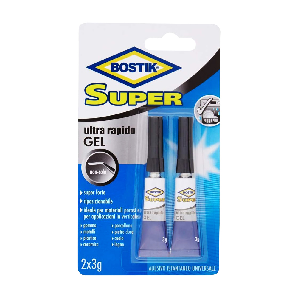 Adesivo Istantaneo Universale in Gel Super Control BOSTIK - Flaconi 2x3 gr