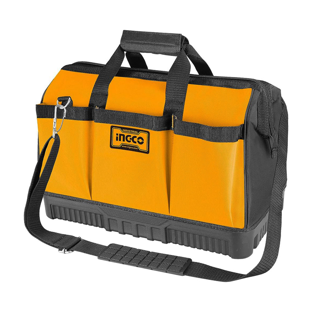 Borsone in tessuto con base rinforzata 40 cm ingco - 16 tasche multifunzione.