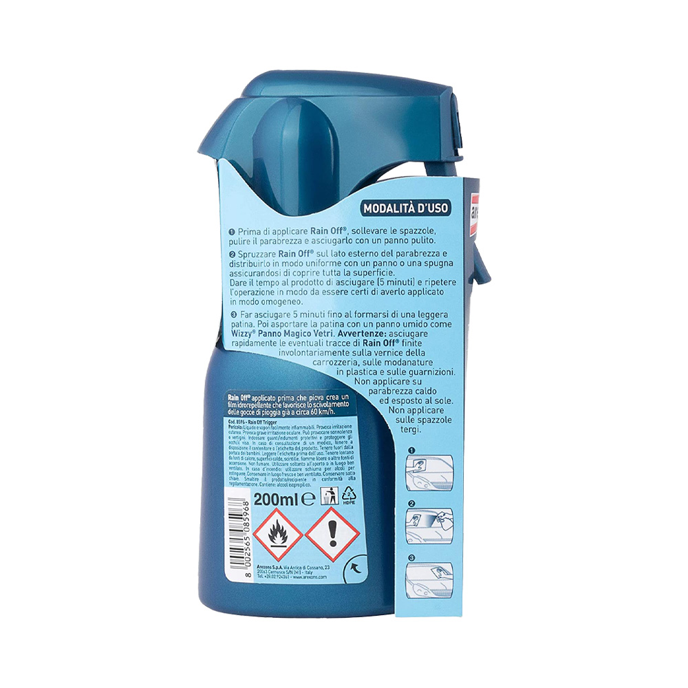 Spray Antipioggia per Parabrezza Rain Off AREXONS 200 ML