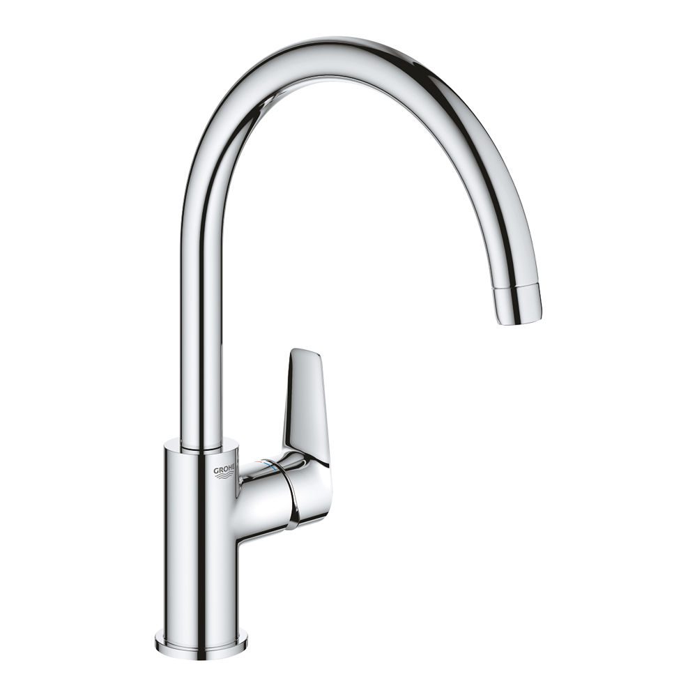 Miscelatore monocomando per lavello canna alta bauedge grohe - finitura cromata.