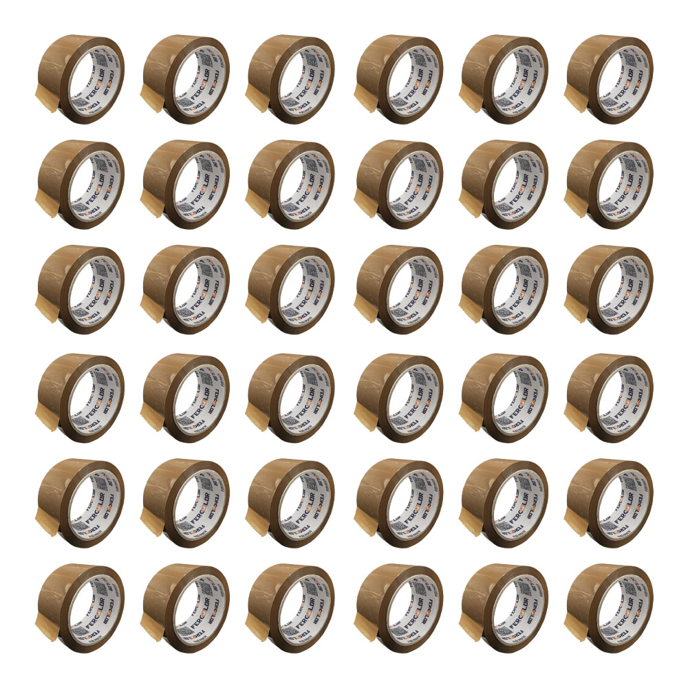 x36 Nastro Adesivo per Imballaggi Silenzioso 50 mm x 66 mt FERWORK - Avana