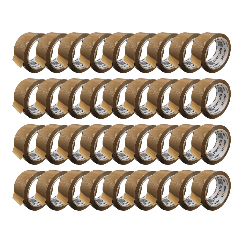 x36 Nastro Adesivo per Imballaggi Silenzioso 50 mm x 66 mt FERWORK - Avana