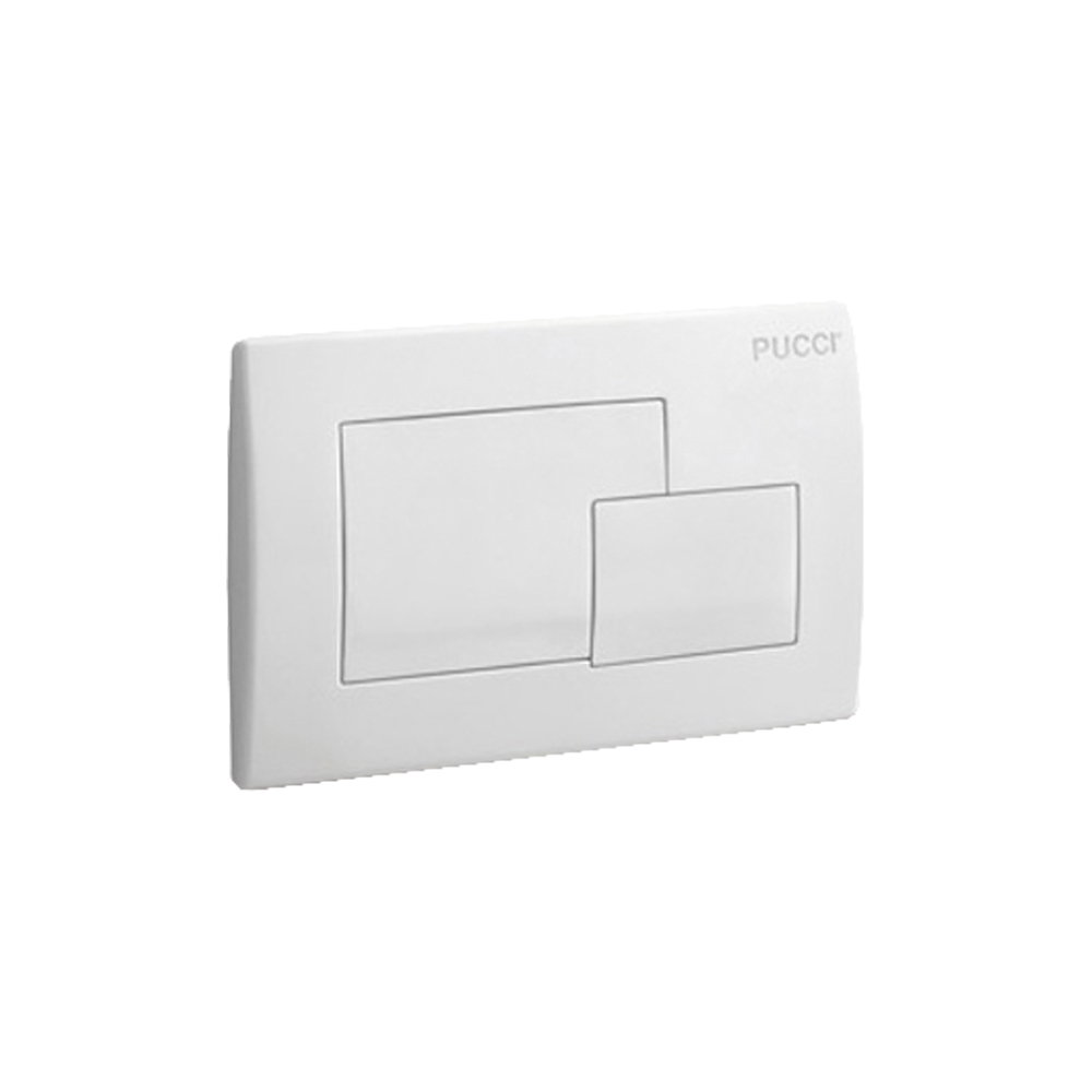 Placca quadra bianca a 2 pulsanti di ricambio per cassetta pucci eco 280x180 mm.