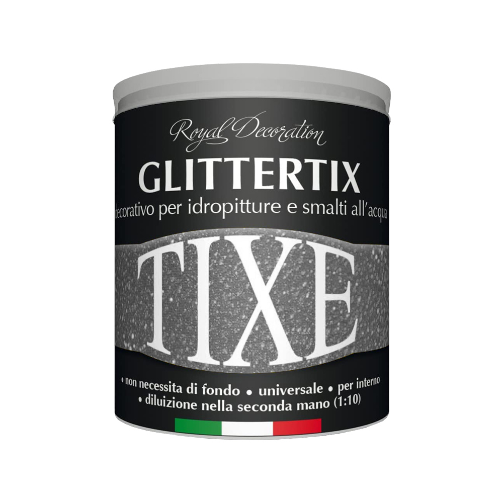 Pittura decorativa glittertix tixe 250 ml - argento glitterato.