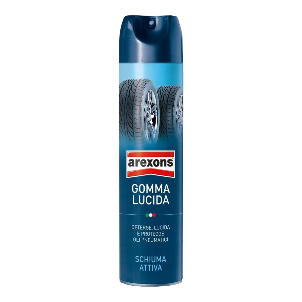 Gomma lucida 400 ml arexons - schiuma rinnovante per pneumatici.