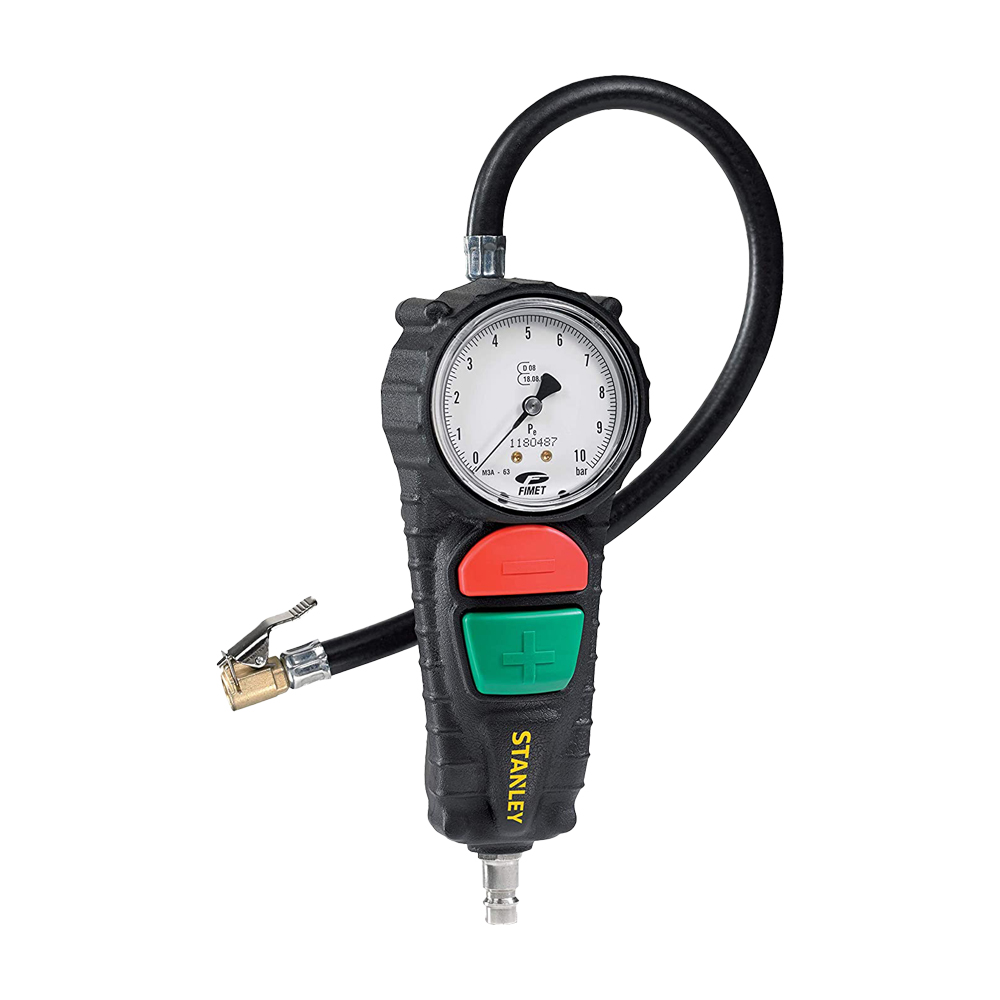Pistola di gonfiaggio omologata stanley - misura fino a 10 bar.