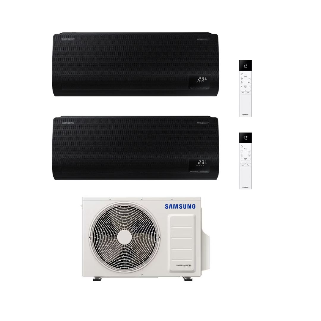 Climatizzatore samsung dual split windfree black wifi 12000 btu.