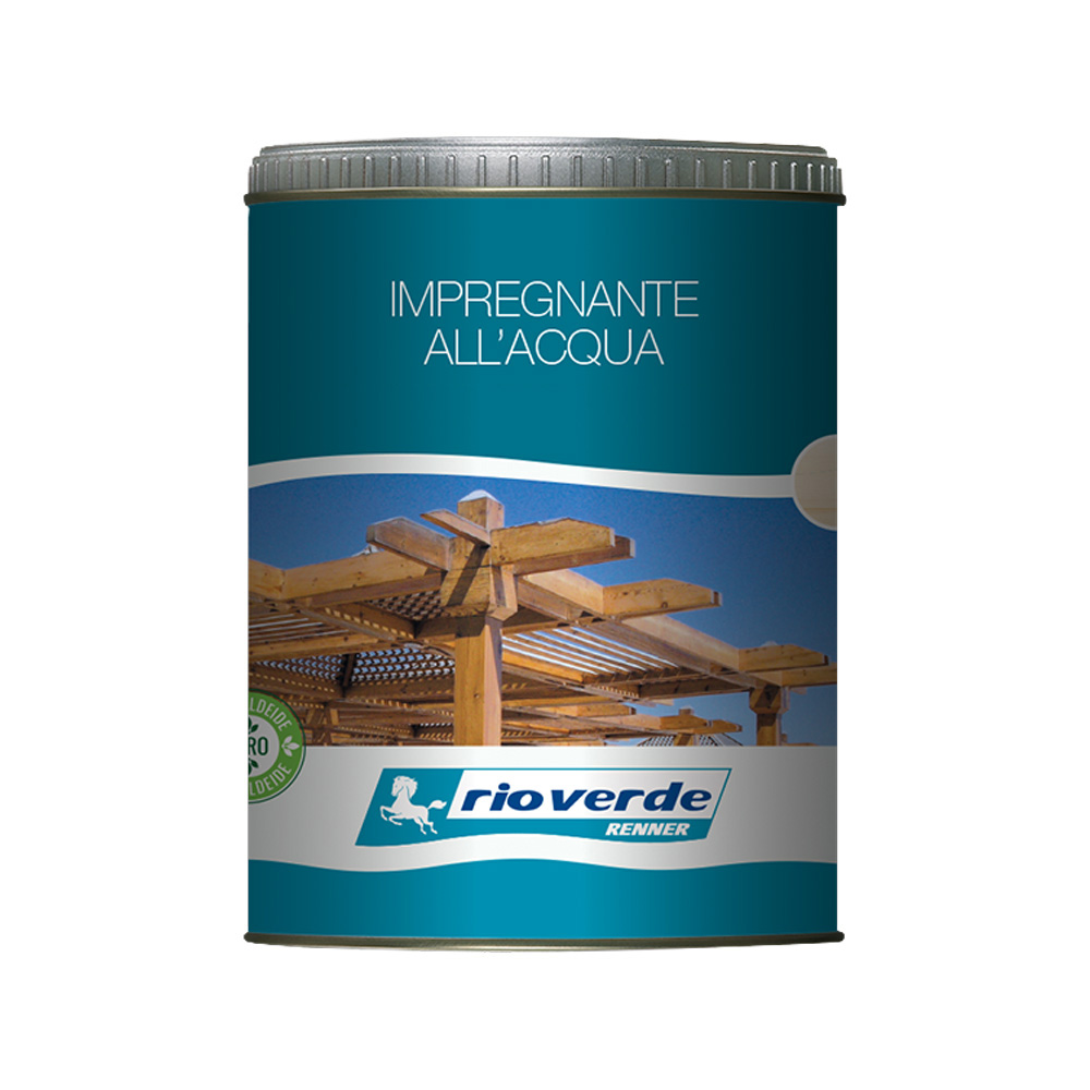 Impregnante ad acqua per legno rm 1210 750 ml rioverde - noce chiaro.