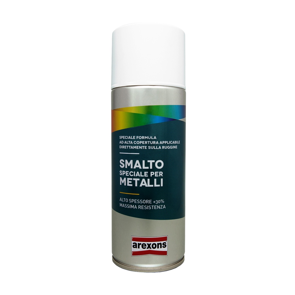 Smalto speciale per metalli 400 ml arexons - bianco grigio ral9002.