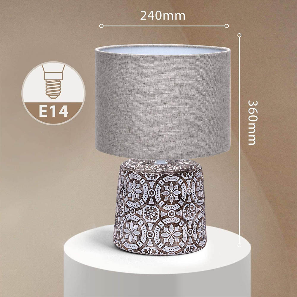 Lampada da Tavolo Vintage in Ceramica Marrone AIGOSTAR - Attacco E14