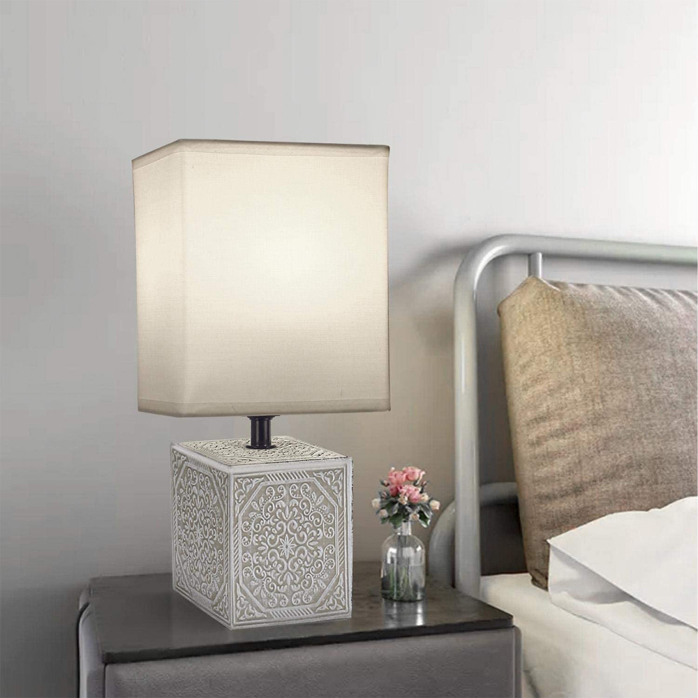 Lampada da Tavolo Moderna in Ceramica Bianco AIGOSTAR - Attacco E14