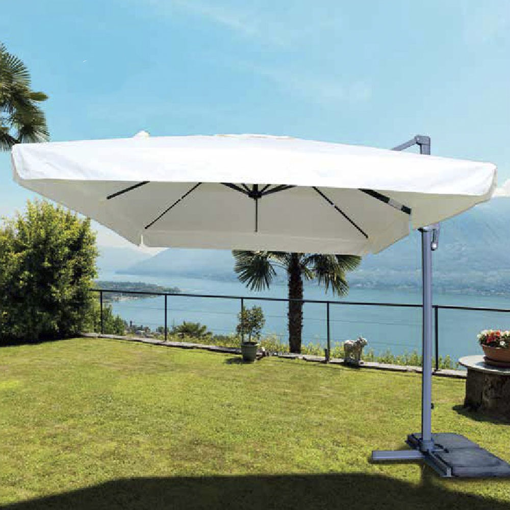 Ombrellone Decentrato Roma in Alluminio 300x300 cm FERLIVING - Base a Croce