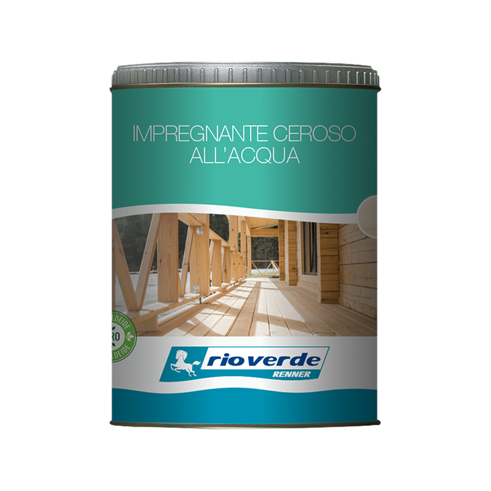 Impregnante ceroso ad acqua rc 1430 750 ml rioverde - noce scuro.