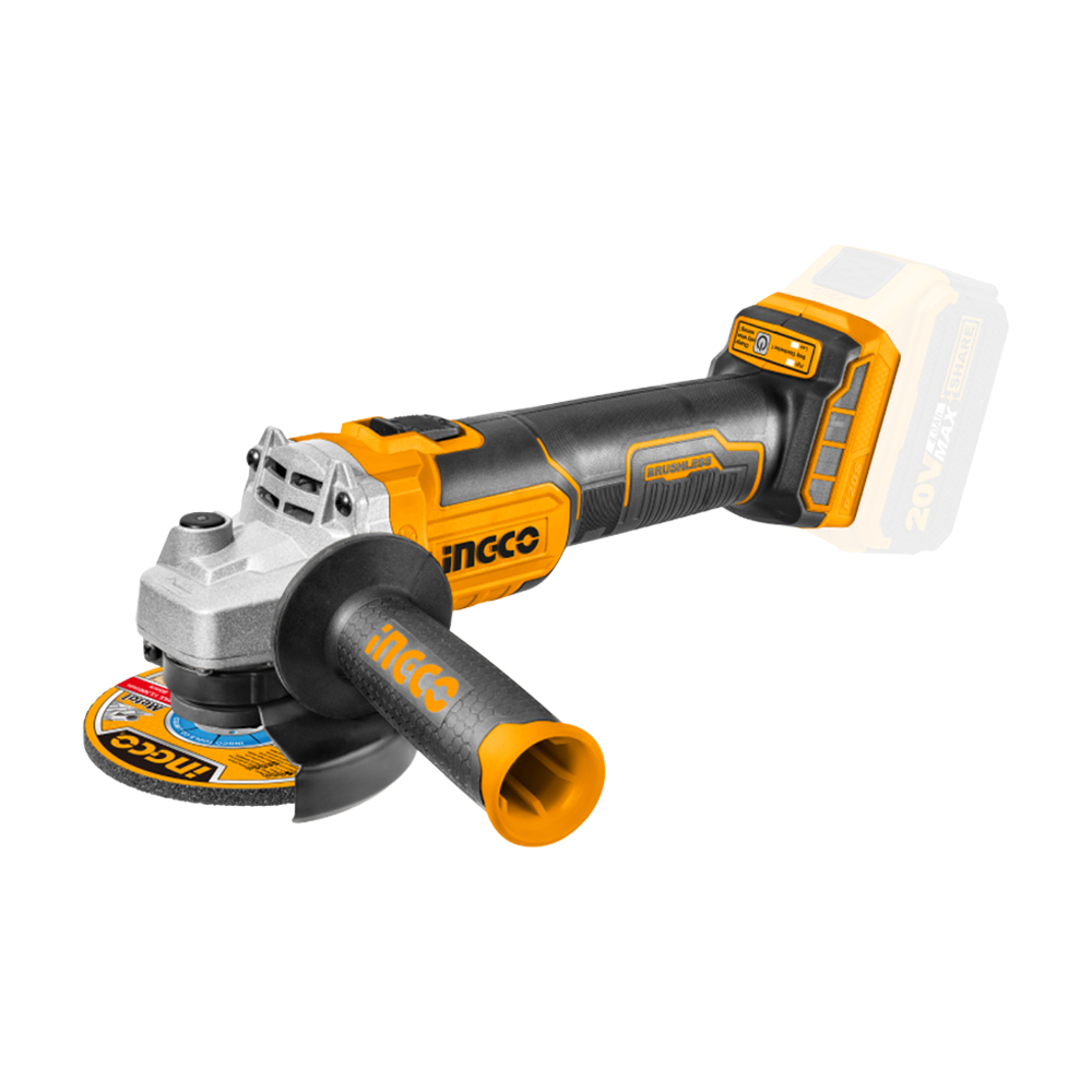 SET Brushless INGCO - Trapano e Smerigliatrice 20V, 2 Batterie 4.0Ah, Caricatore