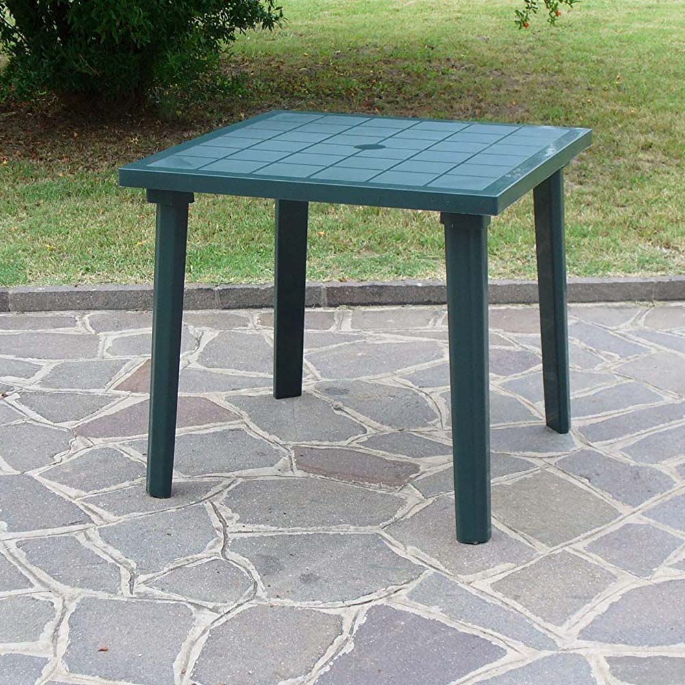 Tavolo da Giardino in Resina Verde FERLIVING 80x75x72h cm
