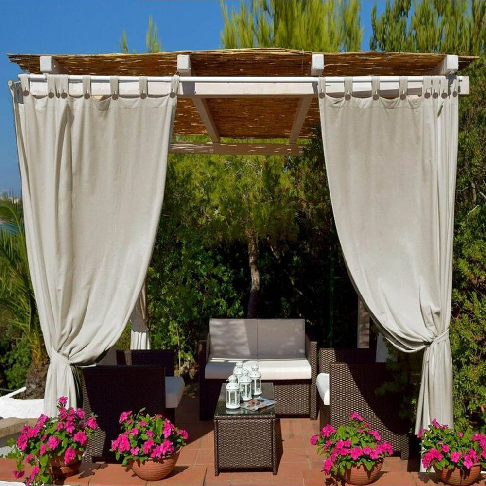 Tende a Bretelle in Cotone per Gazebi - Colore Corda - FERLIVING 140x270h cm