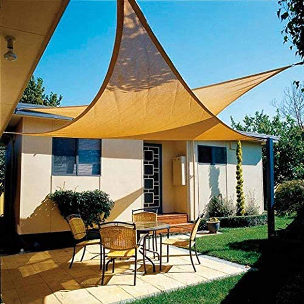 Telo Vela Triangolare Beige in PE 5x5x5 mt FERLIVING