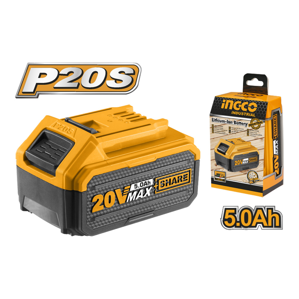Batteria al Litio Ricaricabile 5.0 Ah 20V INGCO - per Elettroutensili P20S