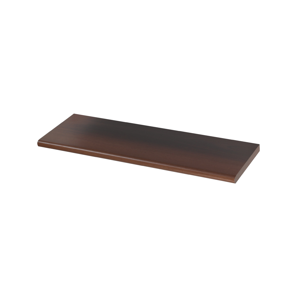 Mensola in legno con bordo stondato ferliving - noce 80x20x1,8 cm.