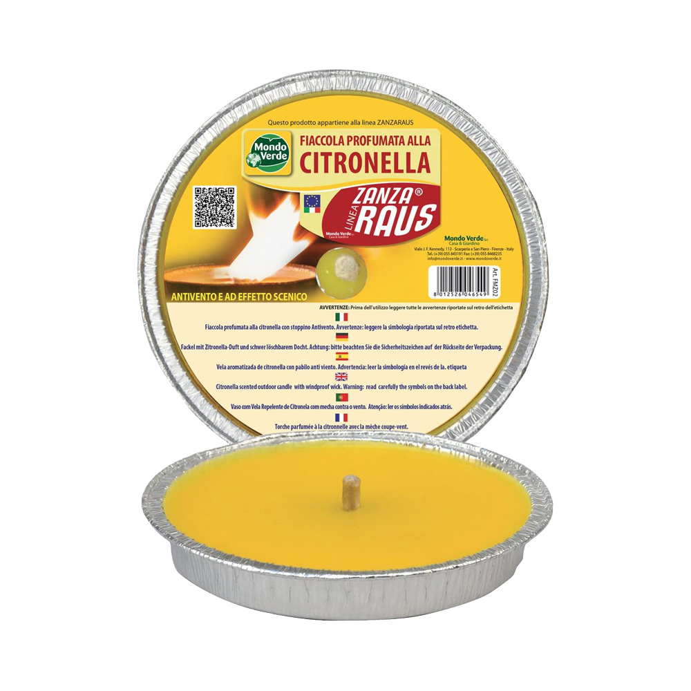 Fiaccola Profumata alla Citronella Zanza Raus in Carta Stagnola 16 cm