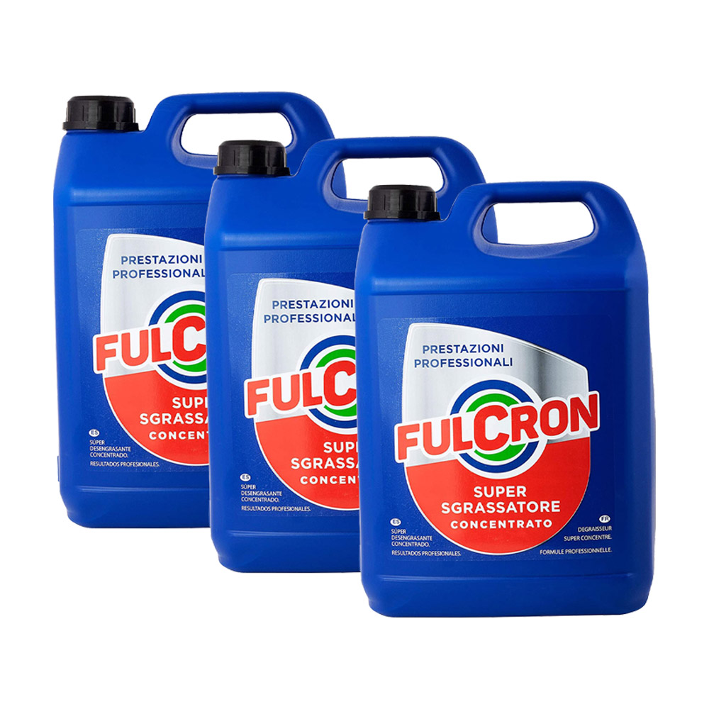 X3 super sgrassatore detergente professionale concentrato fulcron 5 lt - 3 pz.