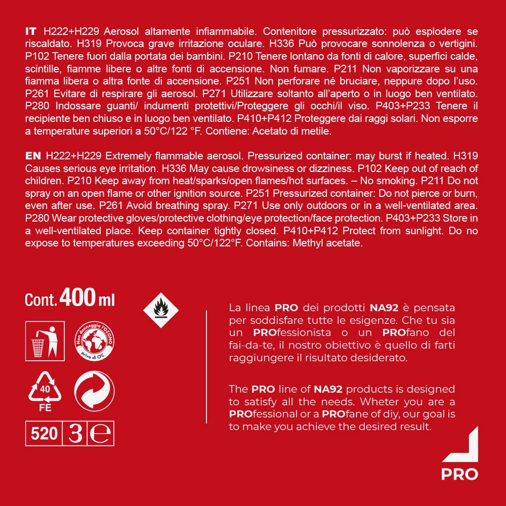 Lubrificante Protettivo Multiuso NA92 LUBRIFY360 400 ml - con Erogatore a 2 Vie
