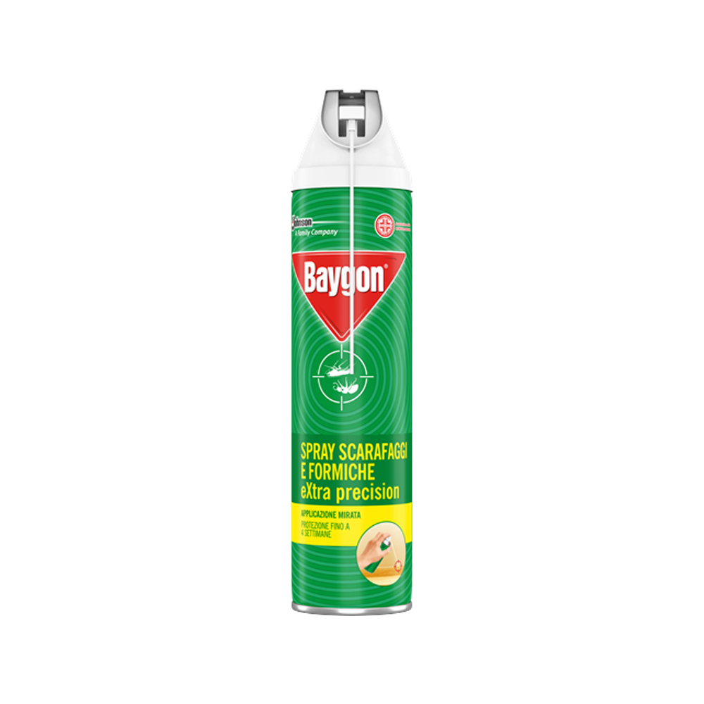 Schiuma elimina scarafaggi e formiche baygon extra precision 400 ml.