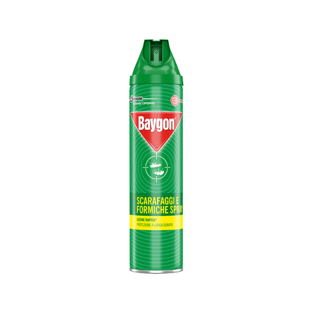 Spray elimina scarafaggi e formiche baygon plus 400 ml.