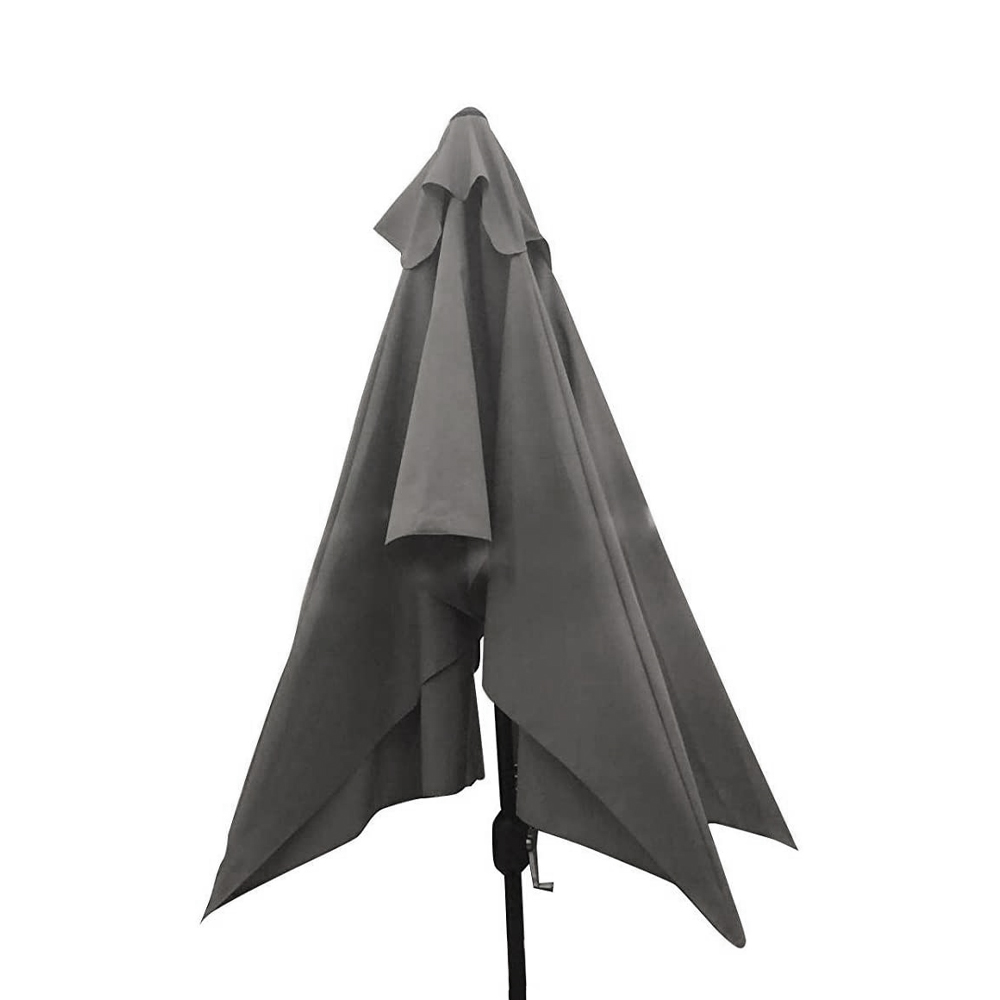 Set Riccione Grafite FERLIVING - Tavolo, 6 Sedie, Ombrellone 2x3 mt e Base 8 kg