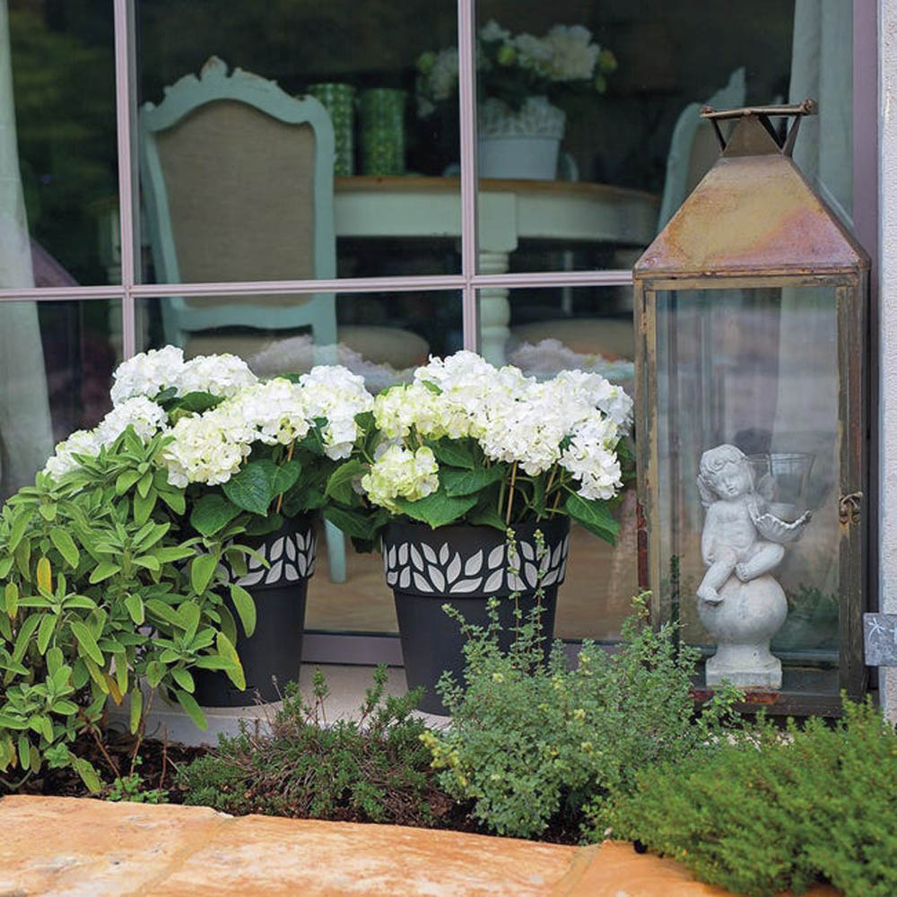 Vaso in PVC Cloe Tondo 30x29 cm STEFANPLAST - Grafite e Grigio Luce