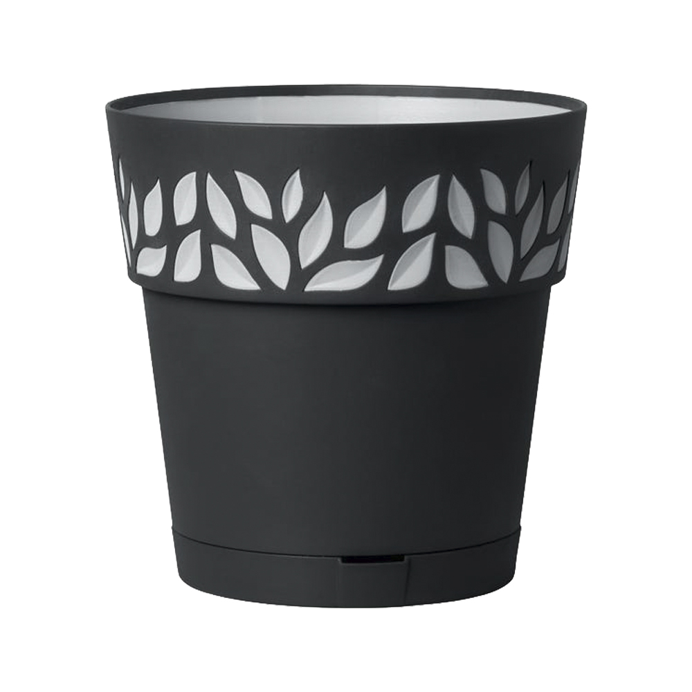 Vaso in PVC Cloe Tondo 30x29 cm STEFANPLAST - Grafite e Grigio Luce