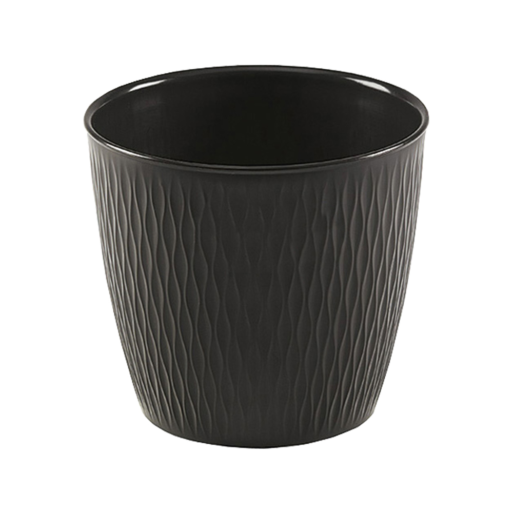 Vaso in pvc liberty tondo 30x27 cm stefanplast - grigio grafite.