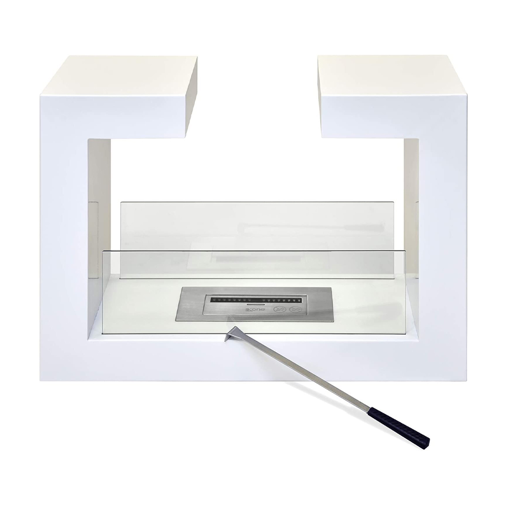Biocamino da Pavimento Nathan Bianco 3,7 kW - 78x25x58h cm