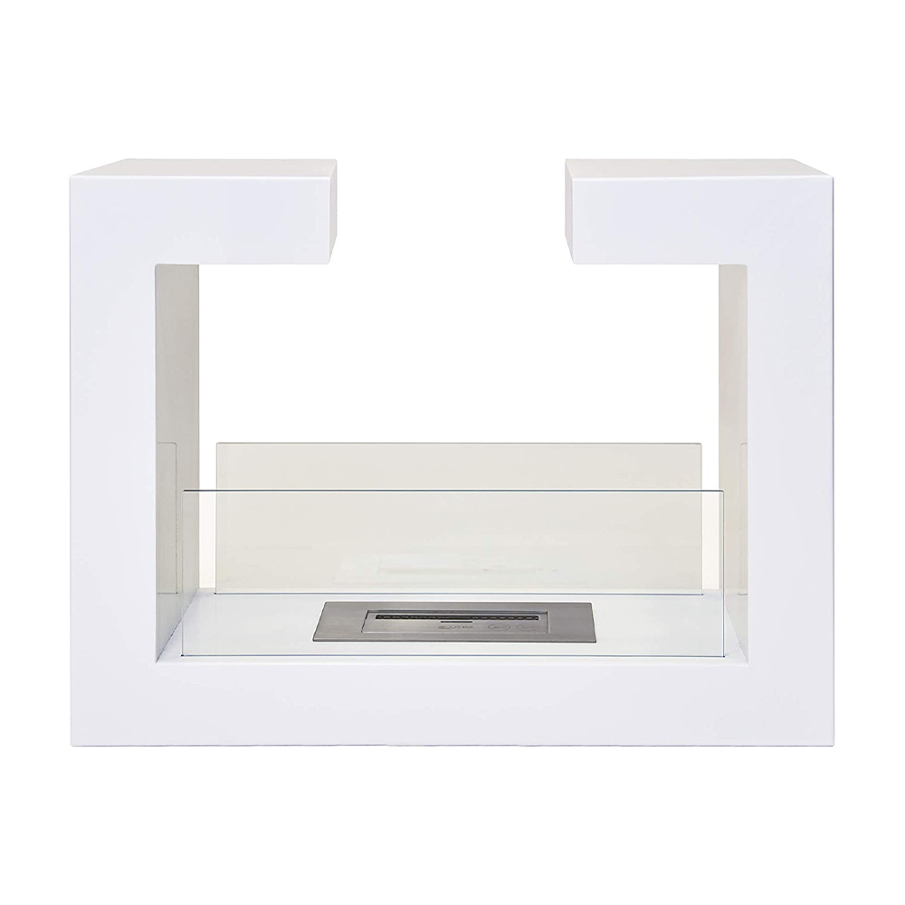 Biocamino da Pavimento Nathan Bianco 3,7 kW - 78x25x58h cm