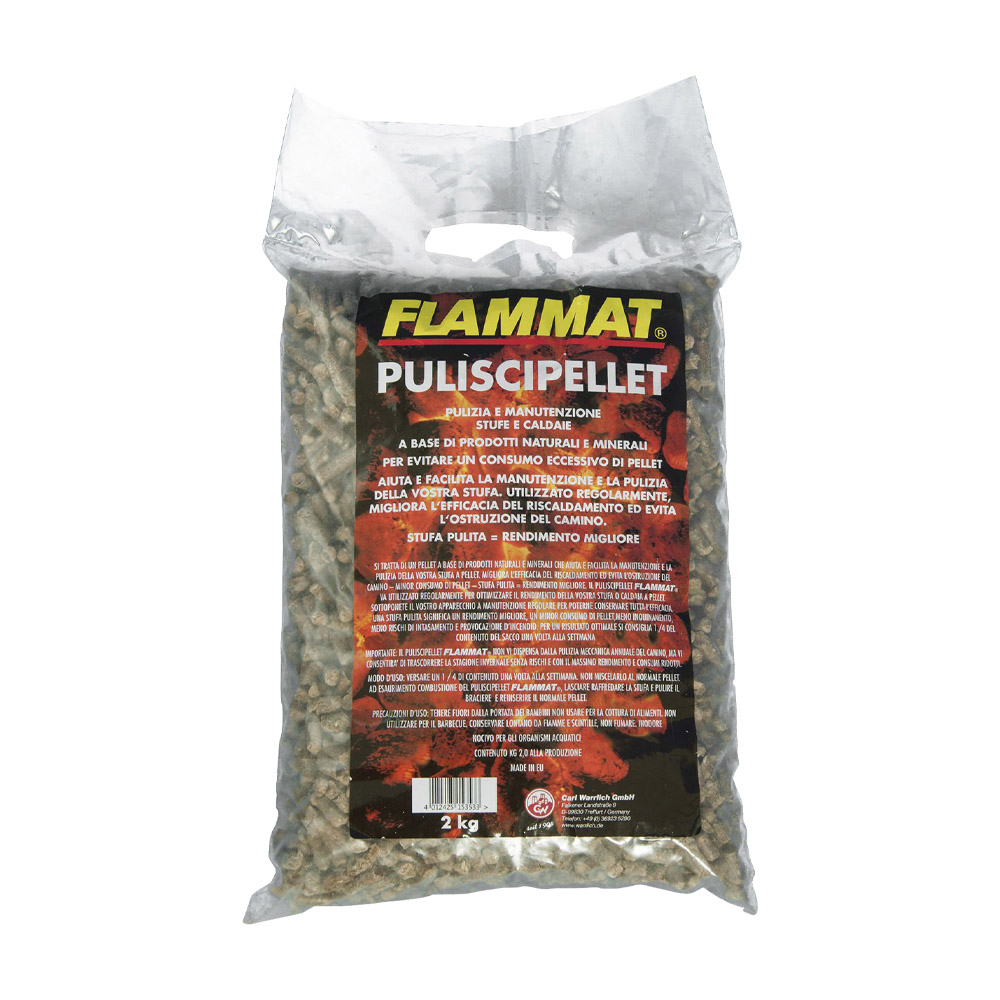 Puliscipellet per stufe e caldaie flammat - sacco monodose da 2 kg.