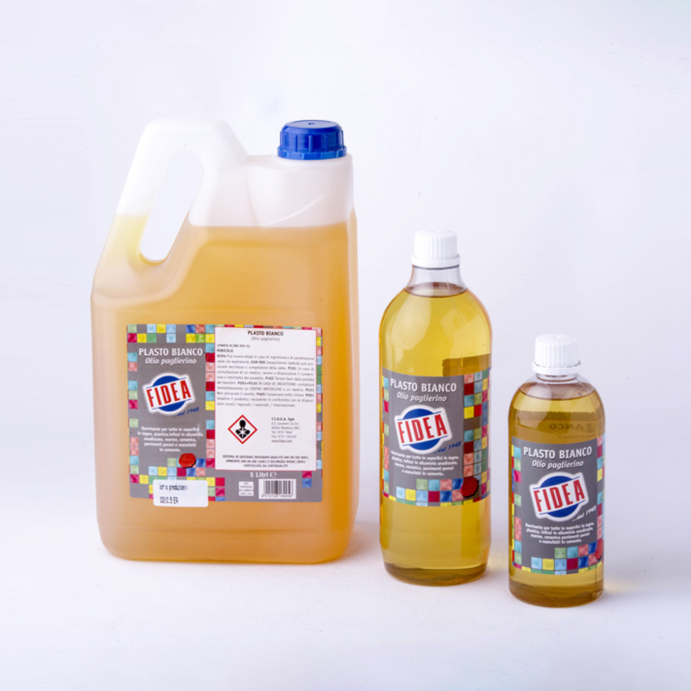 Olio Paglierino Plasto Bianco 5 Lt FIDEA - Ravviva, Nutre e Protegge il Legno