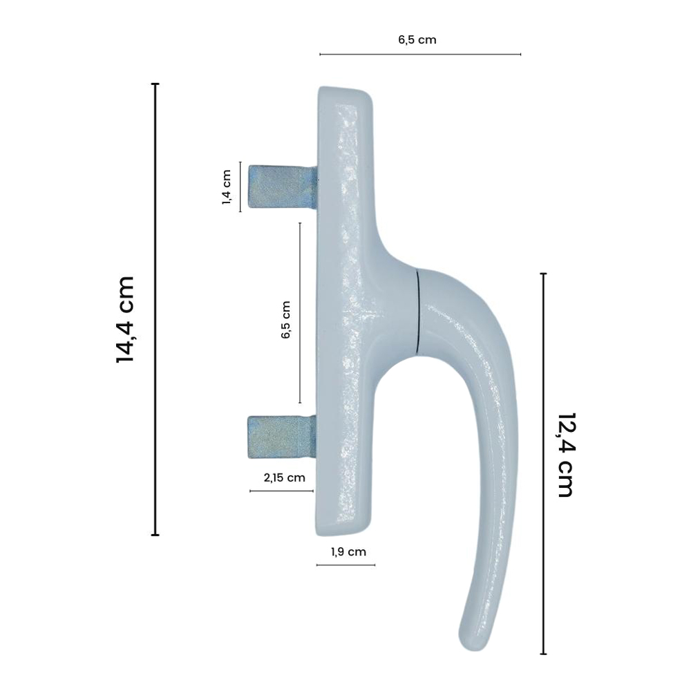 Cremonese in Alluminio per Infissi Ambidestra FERCOLOR - Bianco RAL 9010