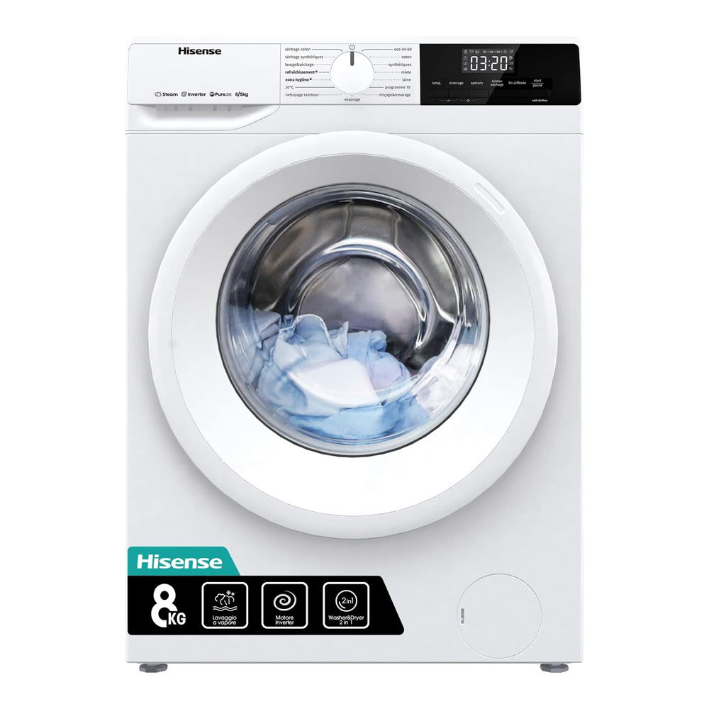 Lavasciuga Lavaggio 8kg e Asciugatura 5kg HISENSE - Classe Energetica D