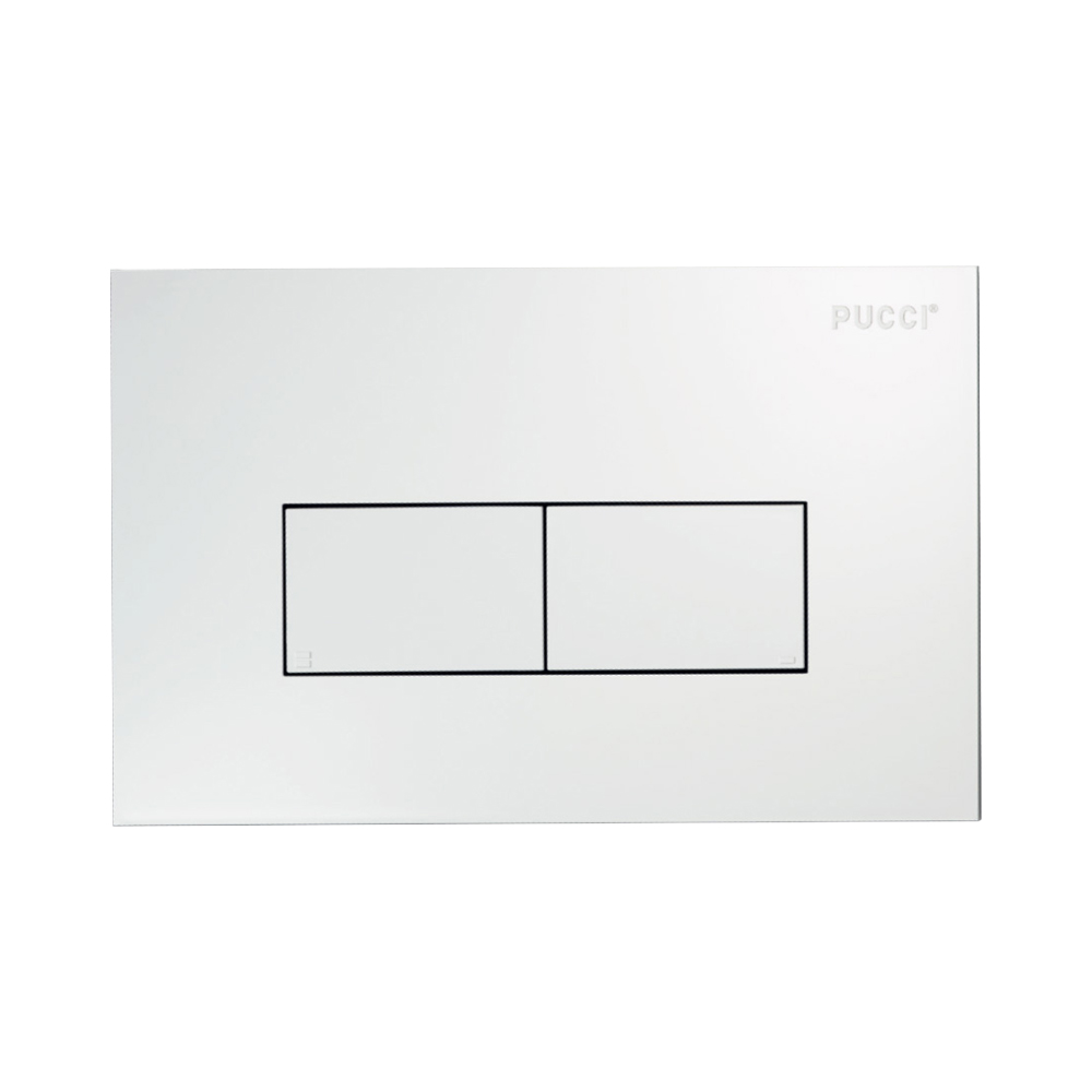 Placca per Cassette di Scarico Eco 2 Pulsanti 28x18 cm PUCCI - Bianco