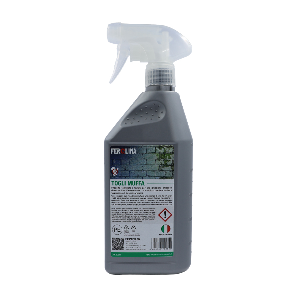 Toglimuffa Spray 500 ml FERQLIMA - per Igienizzare e Rimuovere Alghe e Muffe