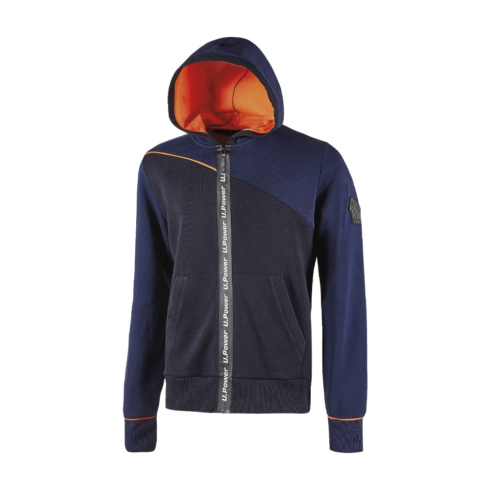 Felpa full zip con cappuccio enjoy jupiter deep blue u-power - taglia l.