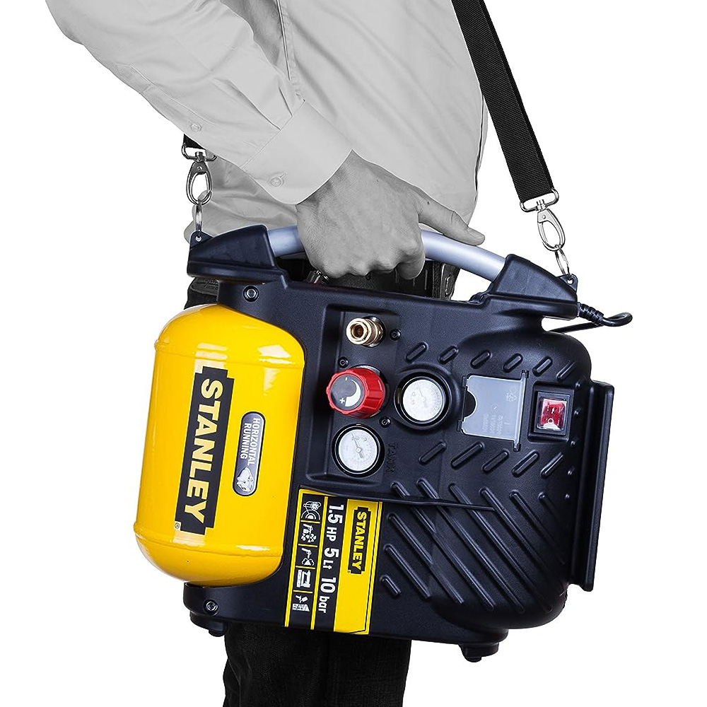Compressore Oilless ad Aria Compressa 5 Lt STANLEY - Portatile con Tracolla