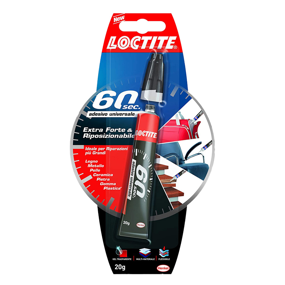 Adesivo universale gel per riparazioni facili e veloci 60 secondi loctite 20 g.