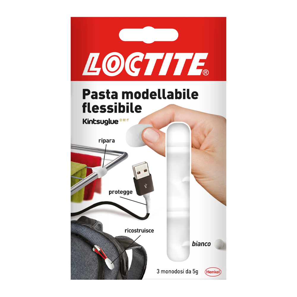 Pasta adesiva modellabile, forte e flessibile kintsuglue bianca loctite 3x5 g.