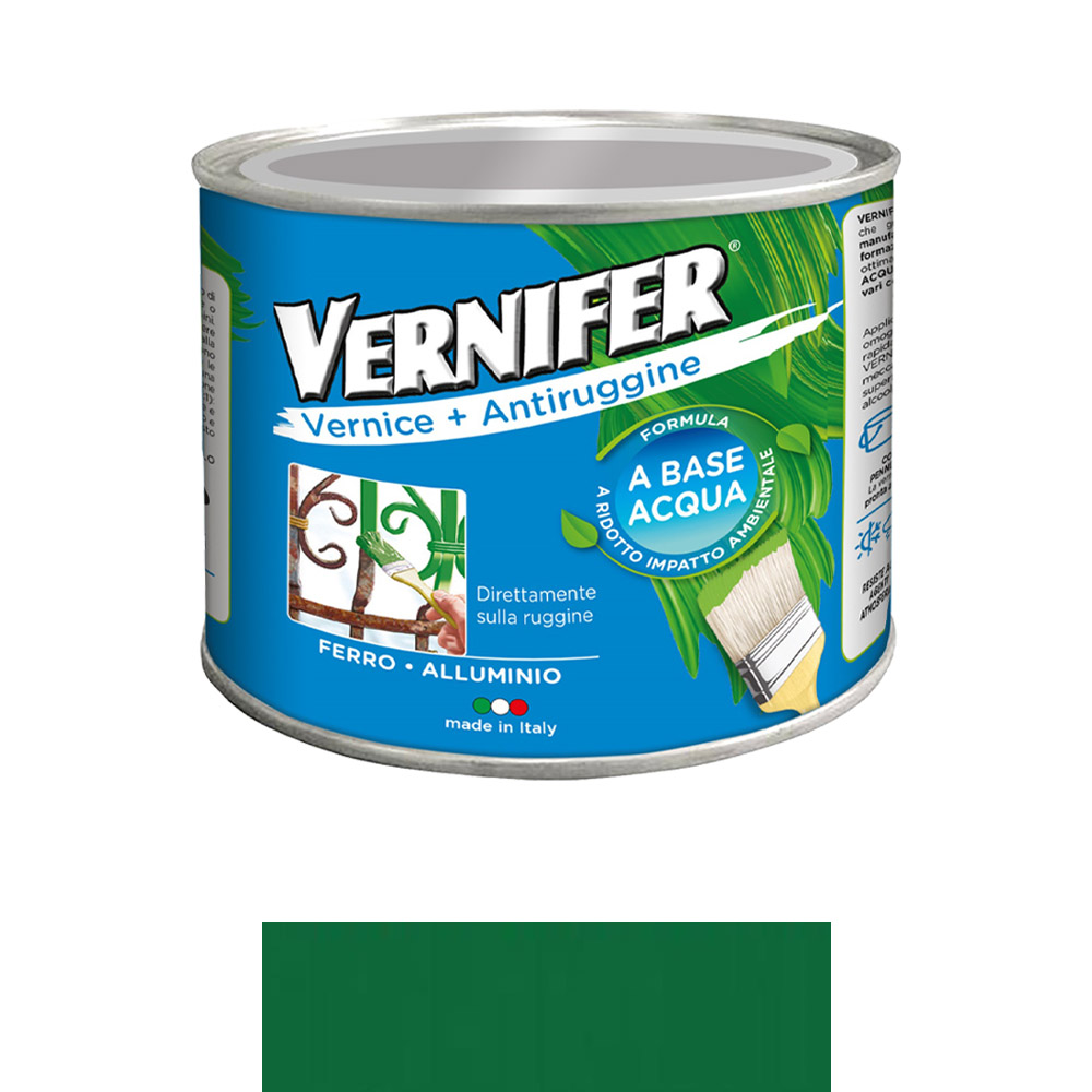Smalto antiruggine vernifer base acqua 500 ml arexons - verde smeraldo brillante.