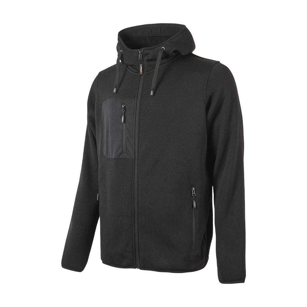 Felpa full zip con cappuccio enjoy rainbow black carbon u-power - taglia s.