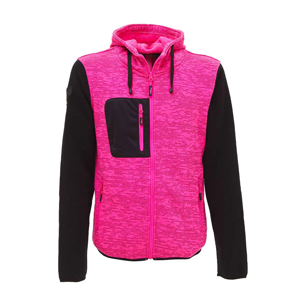 Felpa Full Zip con Cappuccio Enjoy Rainbow Lady Black Fucsia U-POWER - Taglia S