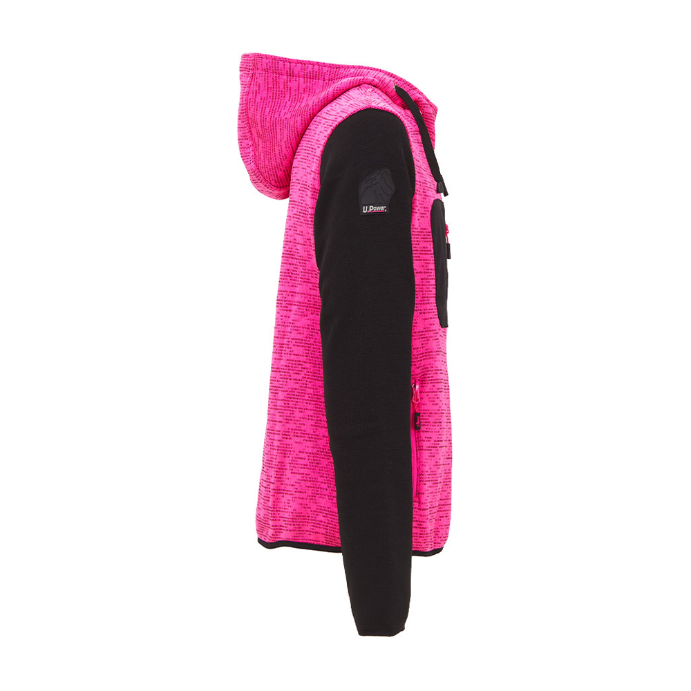 Felpa Full Zip con Cappuccio Enjoy Rainbow Lady Black Fucsia U-POWER - Taglia S