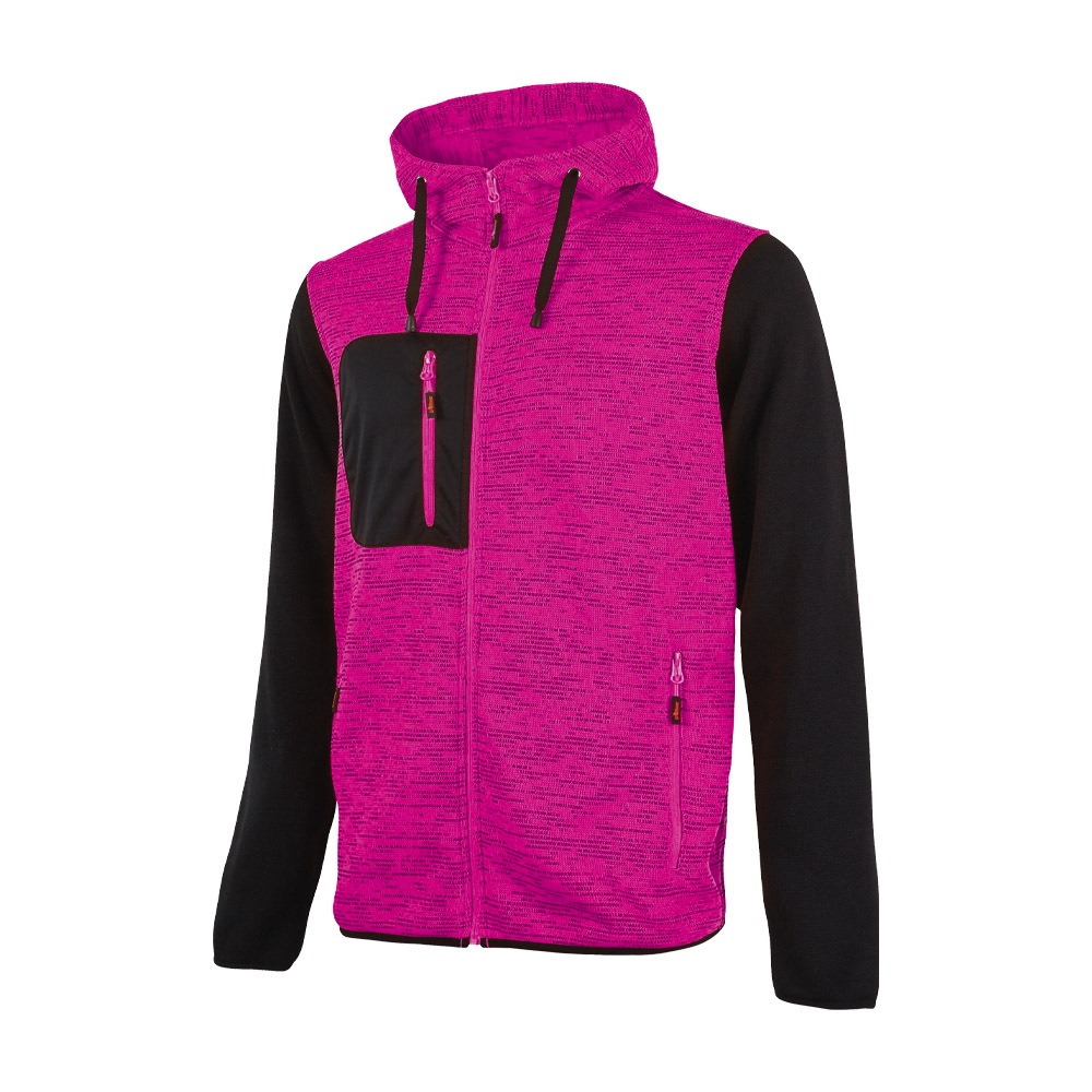 Felpa Full Zip con Cappuccio Enjoy Rainbow Lady Black Fucsia U-POWER - Taglia S